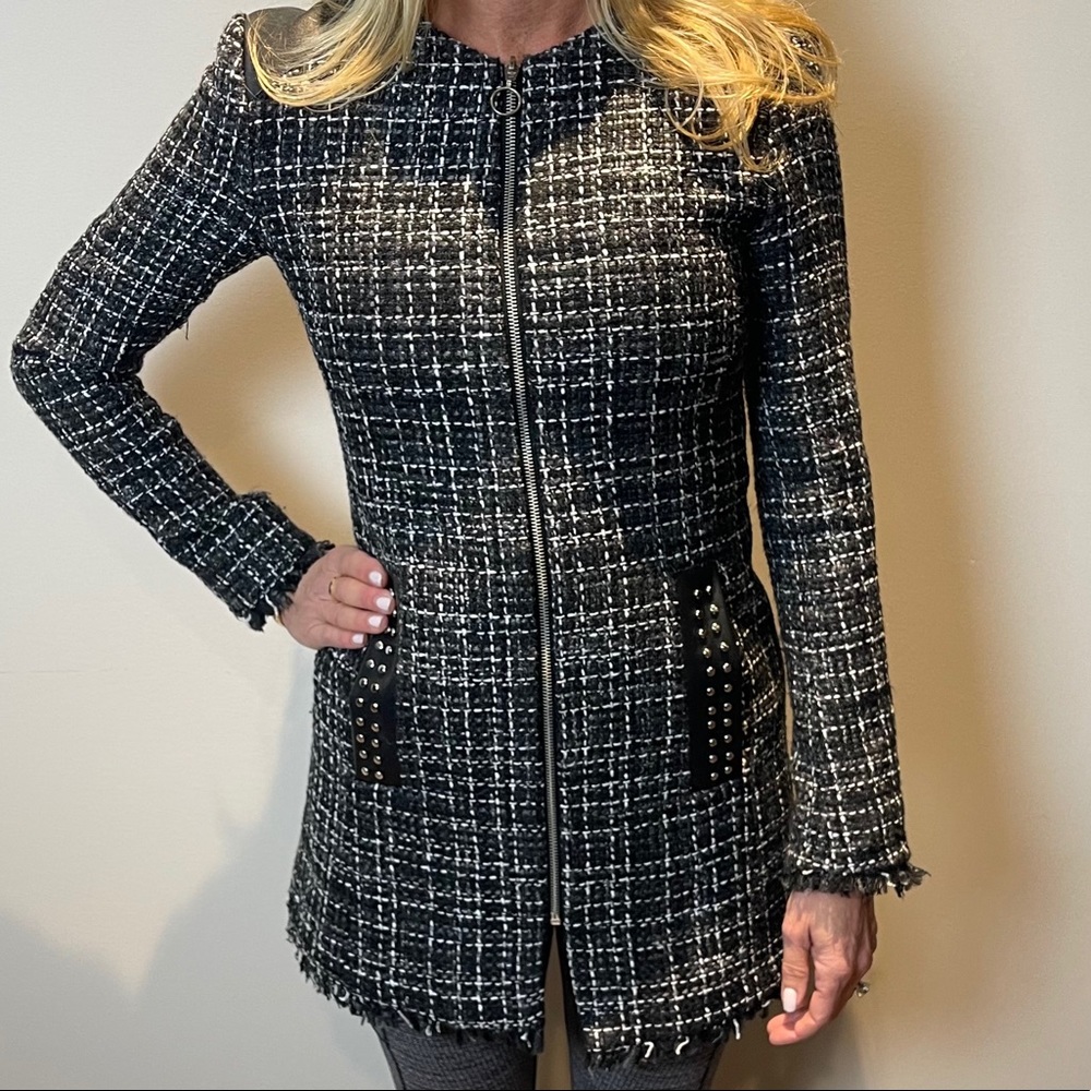 Zara Tweed Full Zip Blazer